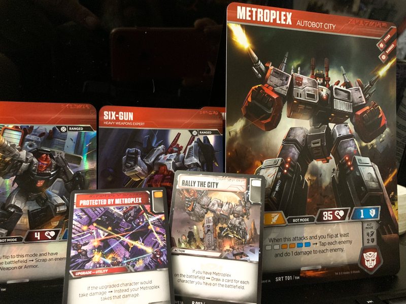Illustration for article titled The Transformers Trading Card Game's Metroplex Is As Big As My Face
